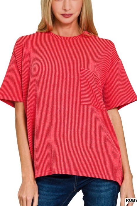 Moxy Favorite Ribbed Pocket Tee