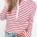  Gretchen Striped Button Long Sleeve