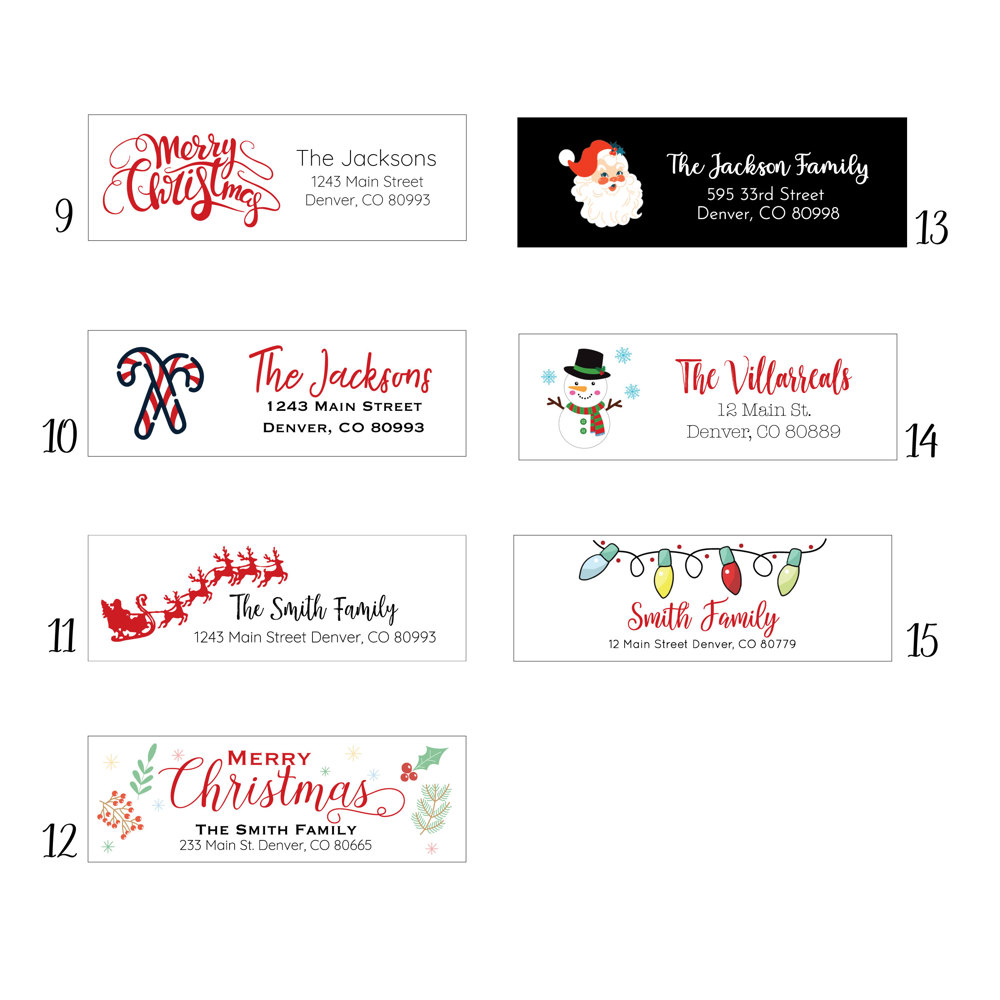 Christmas Address Labels Return Addresss Stickers Set of 60