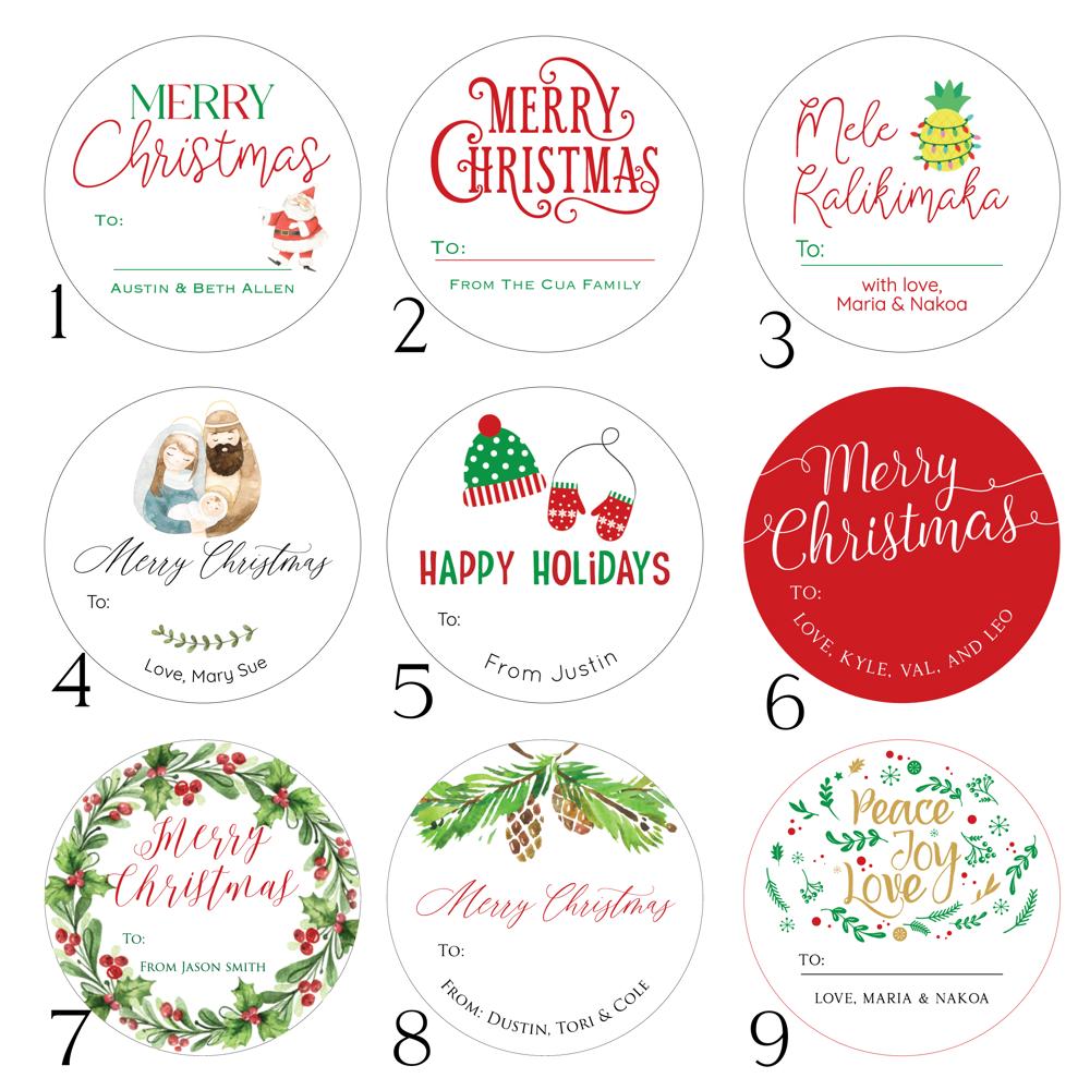 To and From Holiday Labels / Set of 24