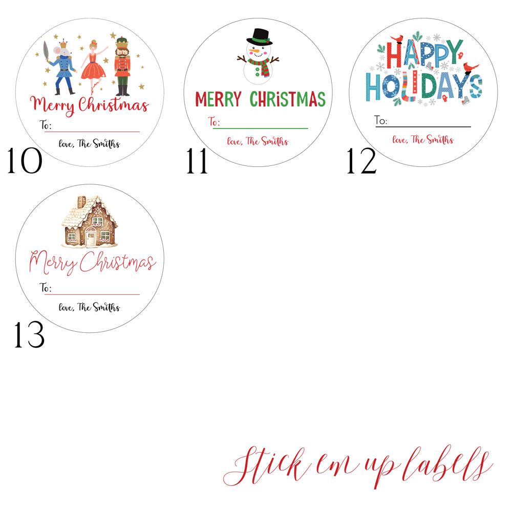 To and From Holiday Labels / Set of 24