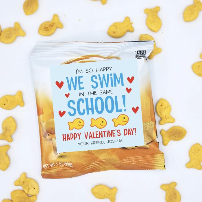 Personalized Classroom Valentine Sticker - Daycare Preschool Party - Awesome Sauce Valentine Sticker - 67 Trend - Chip Chip Hooray  - 12 Large 2.5" Stickers Non-Candy