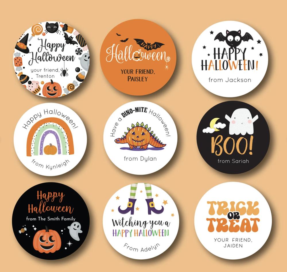 Personalized Halloween Stickers / Set of 12