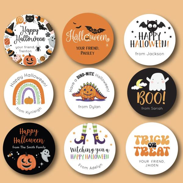 Personalized Halloween Stickers / Set of 12