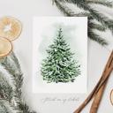  Christmas Cards - Watercolor Evergreen Tree / Set of 12