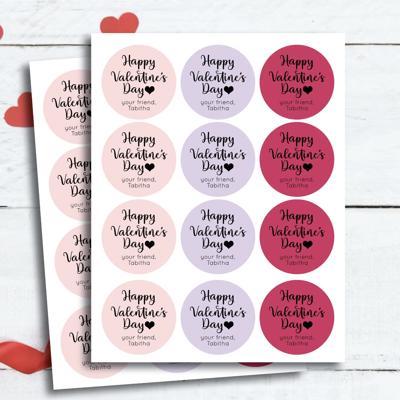 Valentine's Day Stickers - Set of 24 - Valentine Day Sticker - Valentines Day Stickers for Kids Classroom