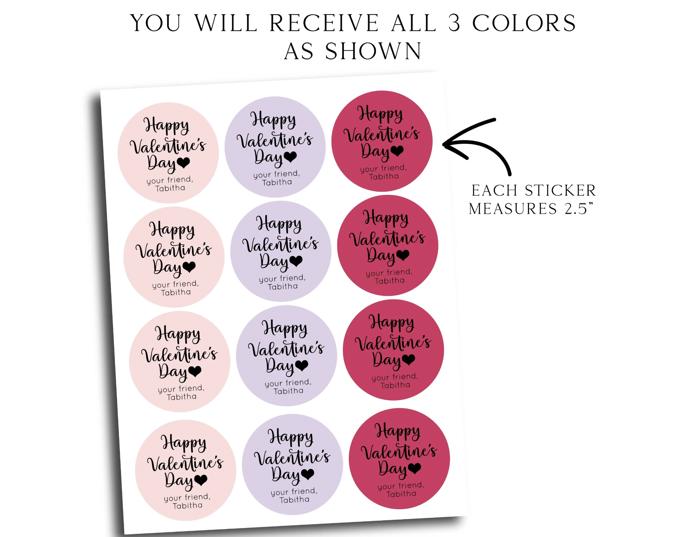 Valentine's Day Stickers - Set of 24 - Valentine Day Sticker - Valentines Day Stickers for Kids Classroom