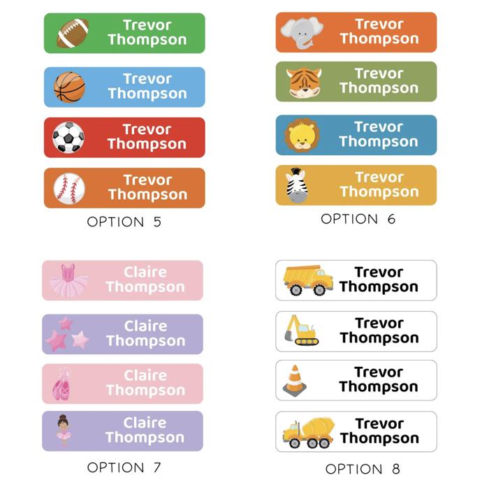 School Supply and Daycare Labels - Dishwasher Safe - Set of 60 Labels