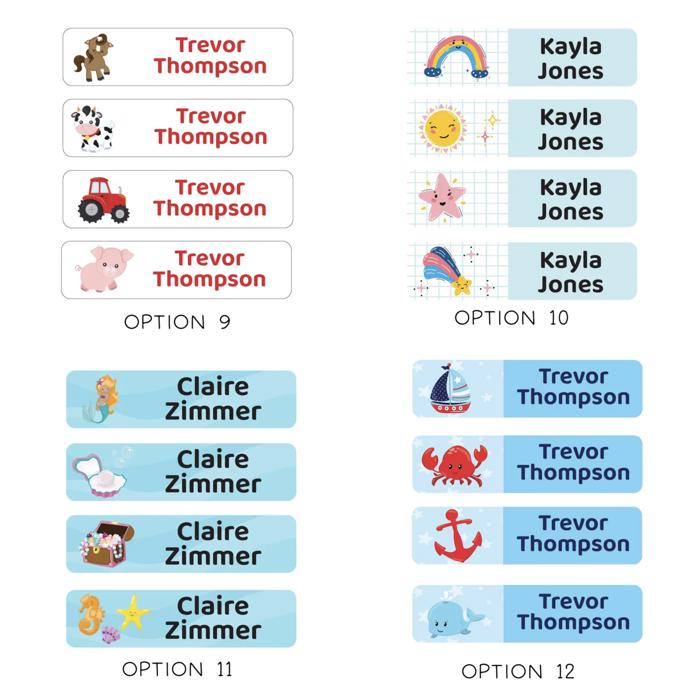 School Supply and Daycare Labels - Dishwasher Safe - Set of 60 Labels