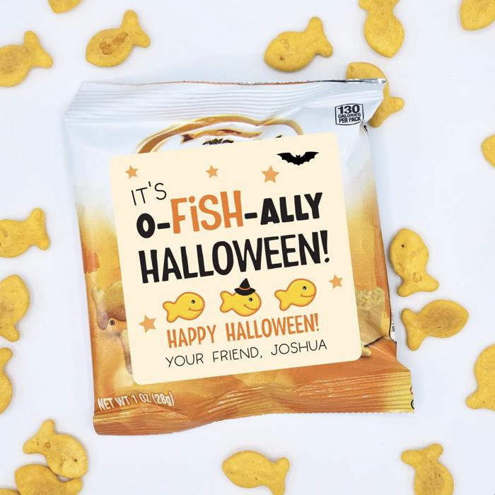 Personalized Halloween Stickers / Kids Classroom Party / Set of 24 / Up to 2 Names