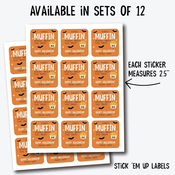 Personalized Halloween Stickers / Kids Classroom Party / Set of 24 / Up to 2 Names