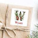  Christmas Name Labels - Kids Personalized Christmas with Large Initial,  Set of 12