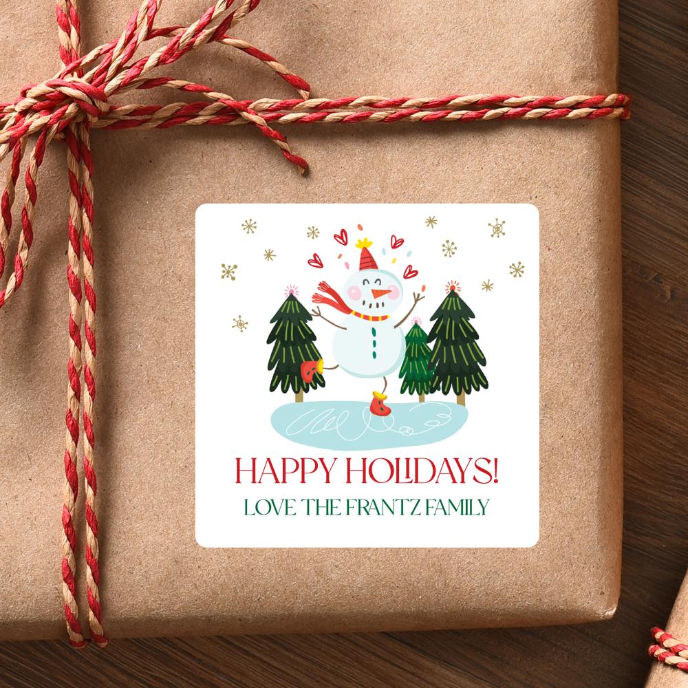 Personalized Christmas Gift Labels Square / Set of 24