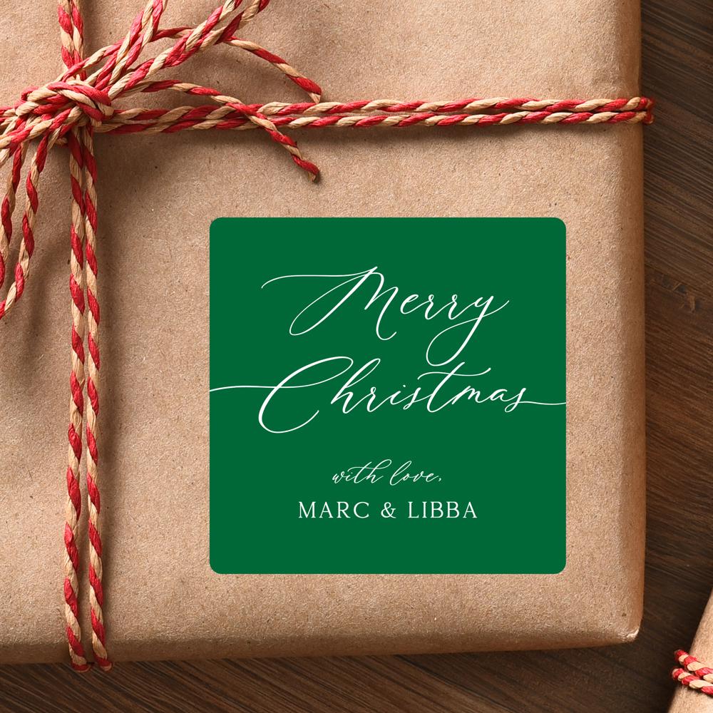 Personalized Christmas Gift Labels Square / Set of 24