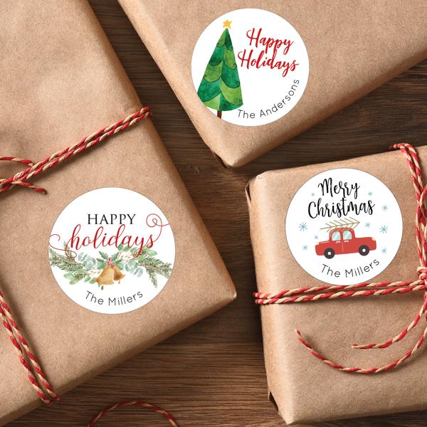 Christmas Gift Labels / Holiday Gift Stickers / Set of 24