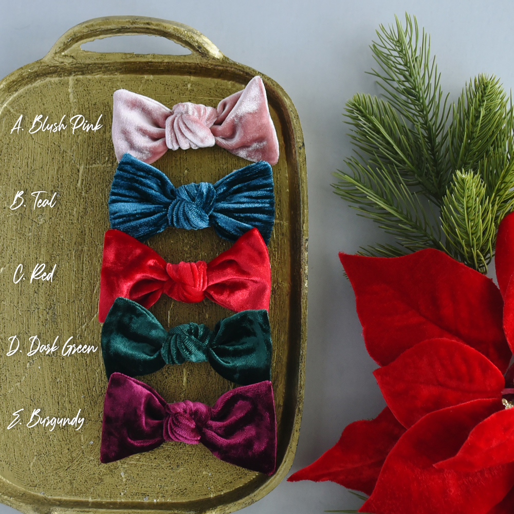 Handmade Holiday Velvet Hair Bow