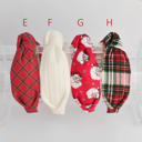 E. Red Plaid Handmade Christmas Top Knot Headbands