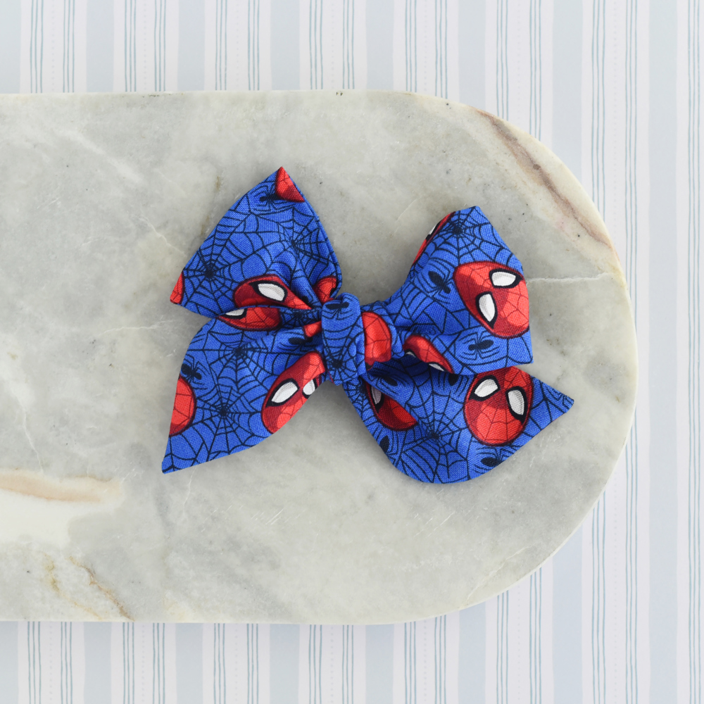 Handmade Spiderman Large Schoolgirl Hair Bow - Headband or Clip