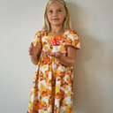 3T Retro Boho Short Sleeve Toddler Girls Dress