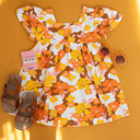  Retro Boho Short Sleeve Girls Dress Kids