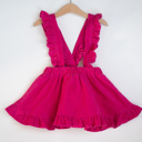 6-12M Baby Girls Pink Pinafore Corduroy Skirt 