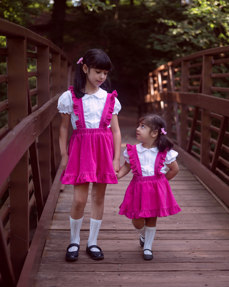 Baby Girls Pink Pinafore Corduroy Skirt 