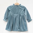  Toddler Girls Blue Christmas Dress in Velvet