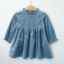 2T Toddler Girls Blue Christmas Dress in Velvet