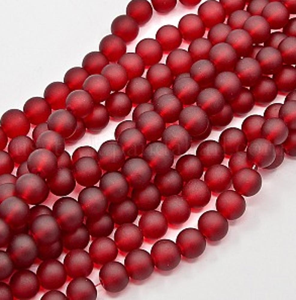  Red and Creen Crackle OR Red Matte 8mm Beads and Three Feet of Stretch Cord - Your Choice - Approximately 24 Inch Strands - Make Festive Stretch Bracelets and Jewelry for the Holidays