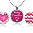  Valentine Pendant Set Includes  Adjustable Ball Chain, Pendant Base and three Interchangeable Charms
