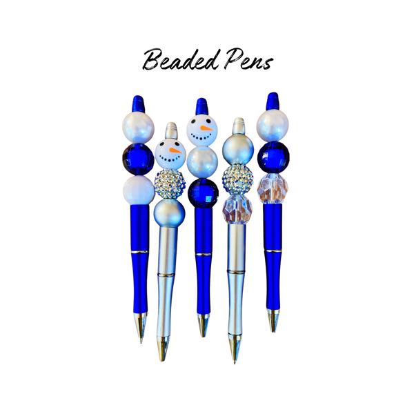 Holiday Winter Themed Beaded Pen