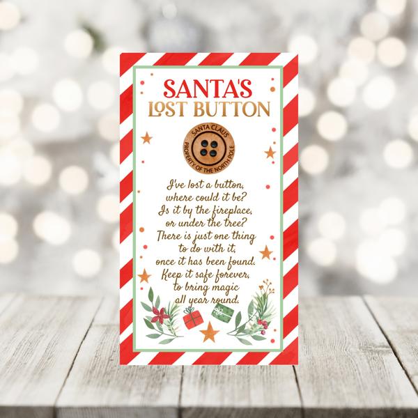 Santa's Button - Three Pack - Holiday Fun for The Family - Christmas Eve Fun for The Family