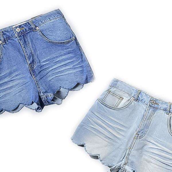 Scalloped Hem Denim Shorts | S-L | Comfortable & Stylish | Scalloped Hem Design | Seasonal Favorite | Versatile Fit