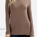 Large Mocha Long Sleeve Layering Tee | S-XL | Relaxed Fit | V-Neck or Crew Neck | Premium Fabric