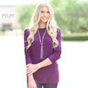 Large Plum Long Sleeve Layering Tee | S-XL | Relaxed Fit | V-Neck or Crew Neck | Premium Fabric