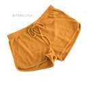 Small Butterscotch Lounge Shorts | S-L | Waffle Pattern | Faux Drawstrings | Soft & Comfortable