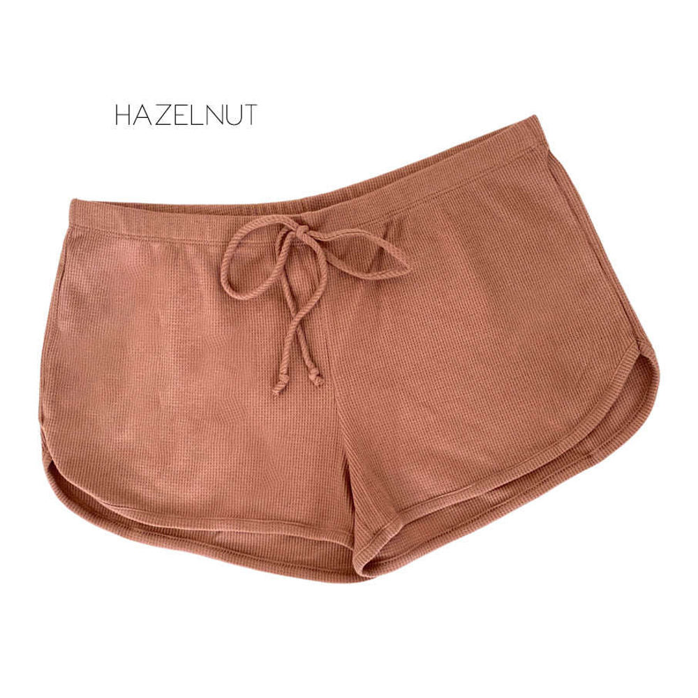 Lounge Shorts | S-L | Waffle Pattern | Faux Drawstrings | Soft & Comfortable