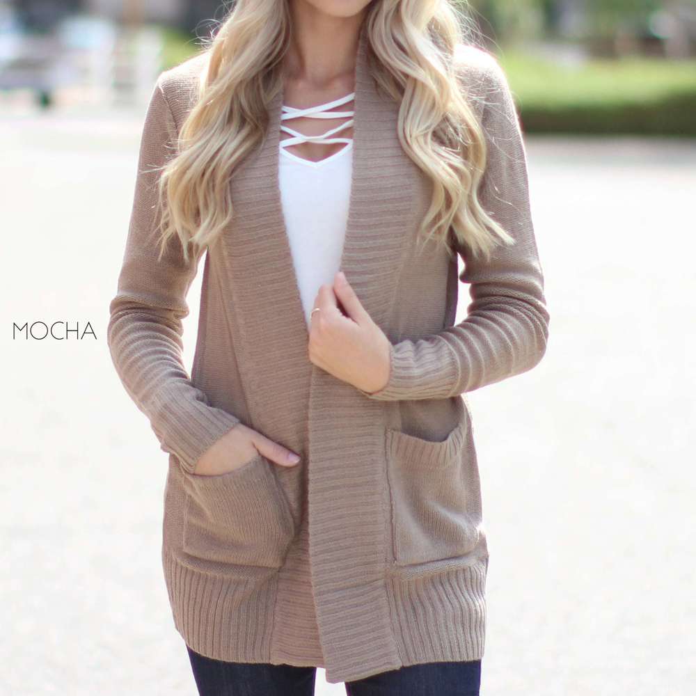 Sweater Cardigan | Open Front Design | Cozy Pockets | Seasonal Essential