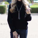 Medium Black Winter Turtleneck Sweater | S-L | Soft & Cozy | Dropped Shoulder | Ribbed Neckline