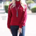 Medium Deep Red Winter Turtleneck Sweater | S-L | Soft & Cozy | Dropped Shoulder | Ribbed Neckline