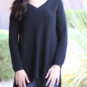 Small Black Lightweight Beach Sweater | S-L | Hi-Low Design | Perfect for Summer Layering | Cotton Blend