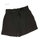 Large Black Flowy Tie Front Shorts