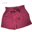 Medium Burgundy Flowy Tie Front Shorts