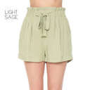 Large Light Sage Flowy Tie Front Shorts