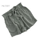 Large Military Flowy Tie Front Shorts