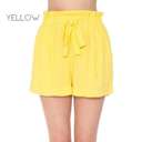 Medium Yellow Flowy Tie Front Shorts