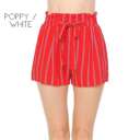 Medium Poppy White High Waist Shorts | S-L | Trendy High Waist Design | Elastic Waistband | Tie Front Detail | Summer Favorite