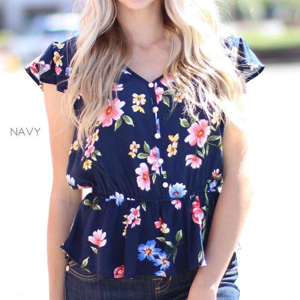 Peplum Floral Top | S-XL | Elegant Peplum Silhouette | Vibrant Floral Print | Perfect for Layering | Must-Have for Every Wardrobe