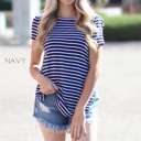 Small Navy Striped Tunic Top | S-XL | Favorite Go-To Top | Versatile Piece | Perfect for Layering | Available in Various Colors