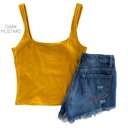 Large Dark Mustard Square Neck Tank | S-L | Classic Silhouette | Layering Essential | Multiple Color Options